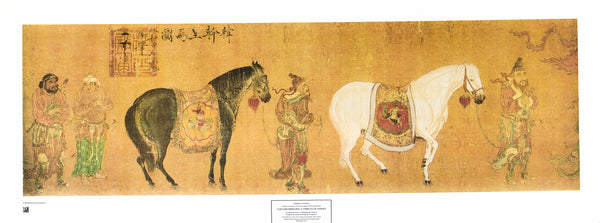 Tartars Bringing a Tribute of Horses by Han Kan - 17 X 43 Inches (Art Print)