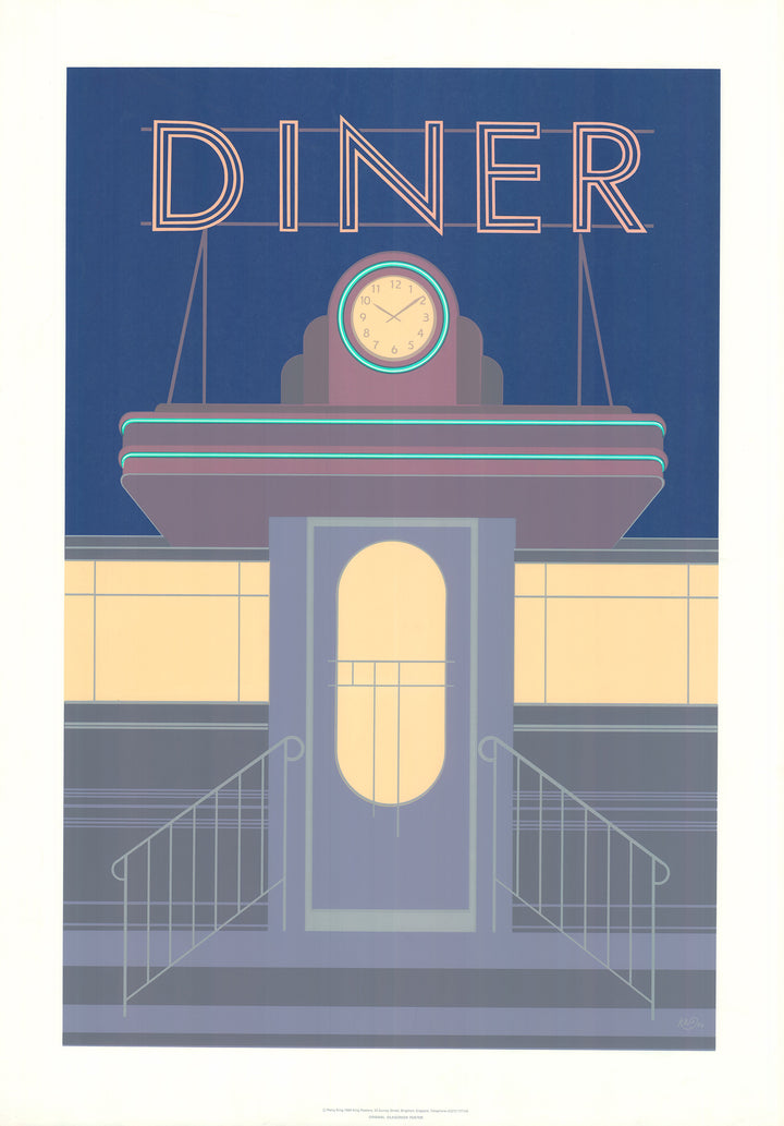 Diner by Perry King - 25 X 36 Inches (Original Silkscreen Vintage Poster)
