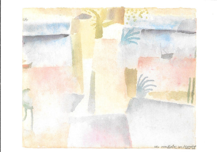 Overlooking the Port of hamammet by Paul Klee - 4 X 6 Inches (10 Postcards)