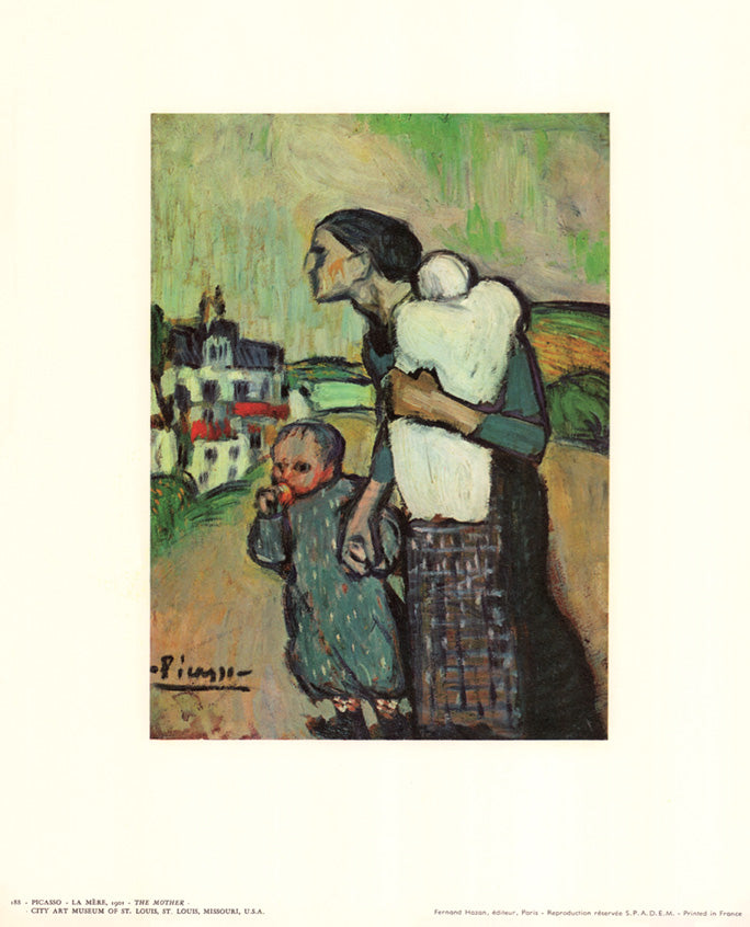 The Mother, 1901 by Pablo Picasso - 10 X 12 Inches (Art Print)