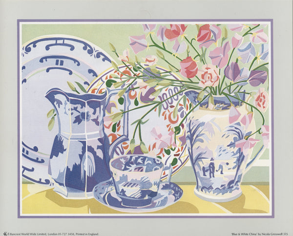 Blue & White China by Nicola Gresswell - 10 X 12 Inches (Art Print)