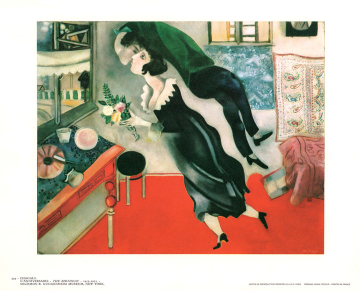 The Birthday, 1915-1923 by Marc Chagall - 10 X 12 Inches (Art Print)