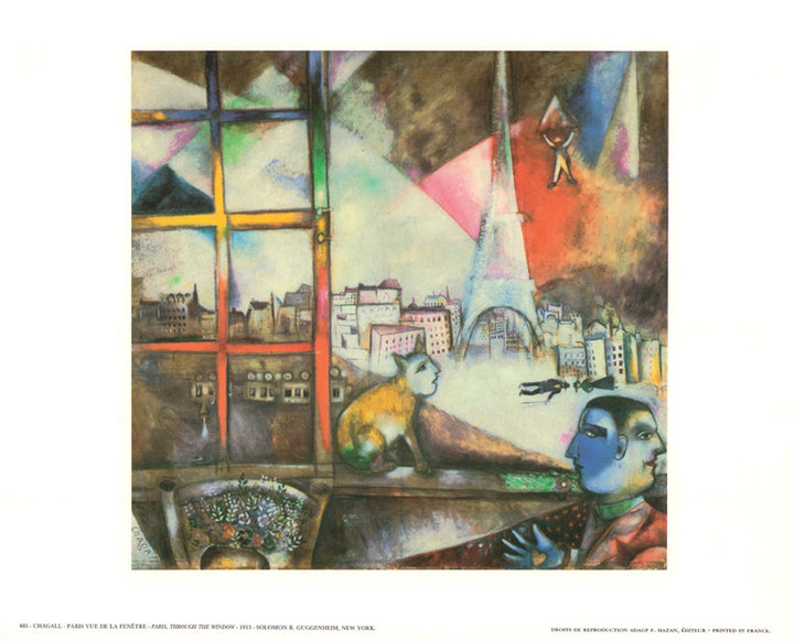 Paris, Through the Window, 1913 by Marc Chagall - 10 X 12 Inches (Art Print)