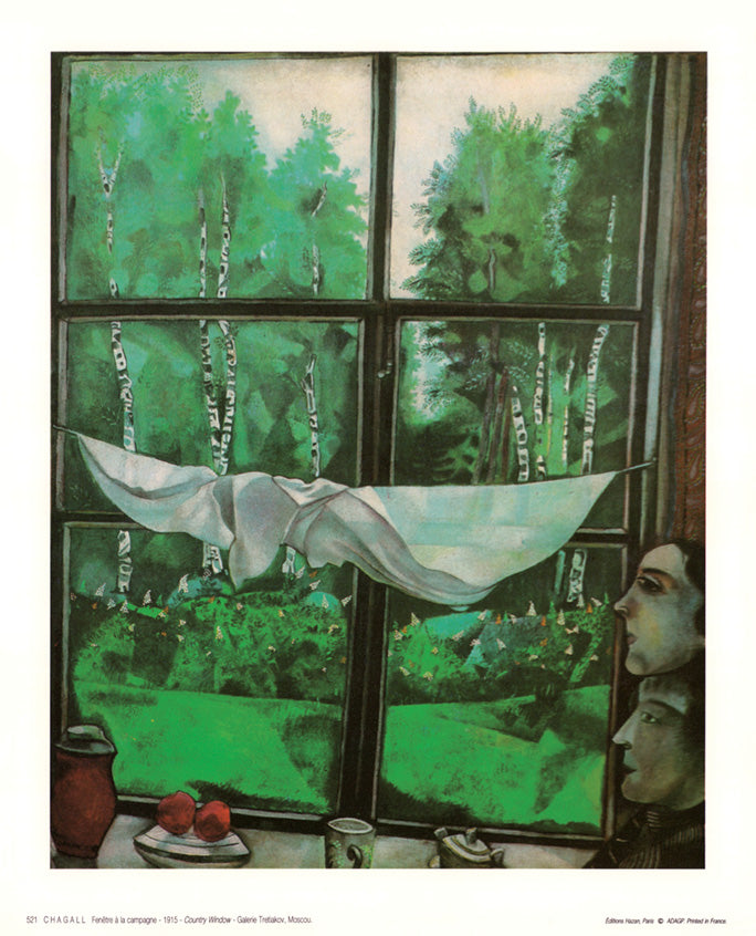 Country Window, 1915 by Marc Chagall - 10 X 12 Inches (Art Print)