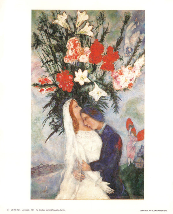 The Betrothed, 1927 by Marc Chagall - 10 X 12 Inches (Art Print)