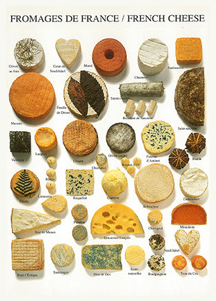 Cheese of the France by Atelier Nouvelles Images - 4 X 6 Inches (10 Postcards)