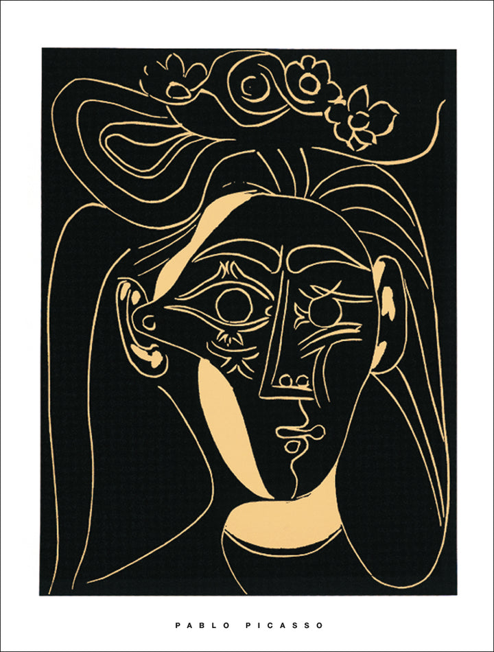 Femme au Chapeau Fleuri, 1962 by Pablo Picasso - 24 X 32 Inches (Silkscreen/Sérigraphie)