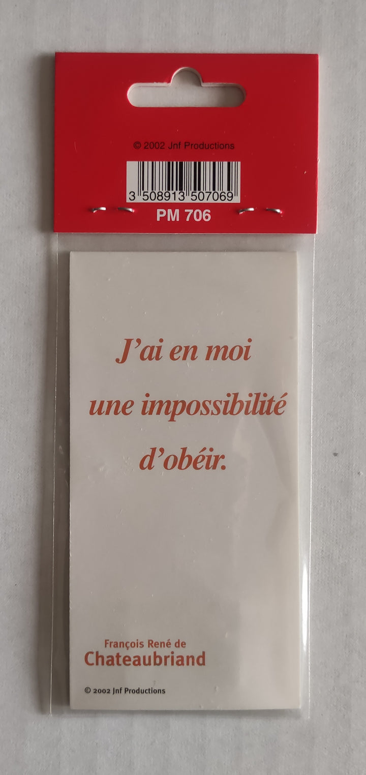 François René de Chateaubriand (Magnetic Bookmark)