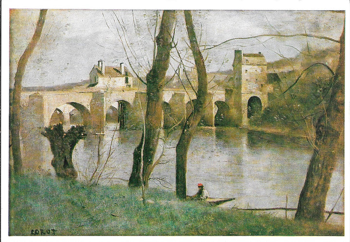 Pont de Mantes, 1870 by Jean Baptiste Corot - 4 X 6 Inches (10 Postcards)