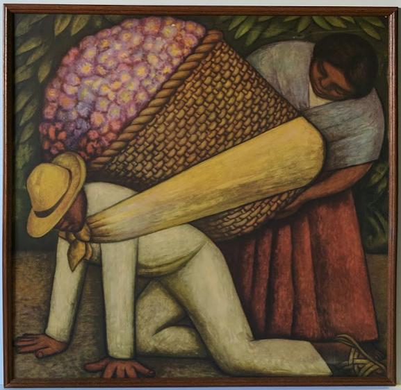 The Flower Carrier by Diego Rivera - 29 X 29 Inches (Framed Giclee on Masonite Ready to Hang)