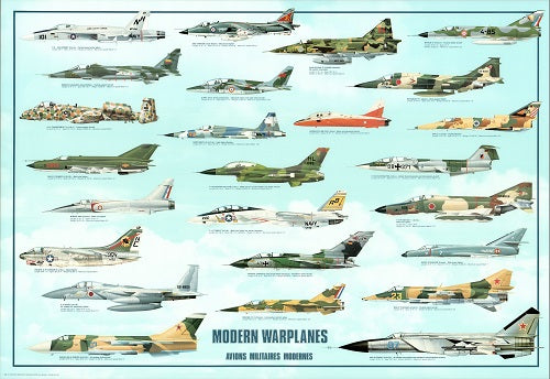 Modern Warplanes by Ricordi - 27 X 39 Inches (Art Print)