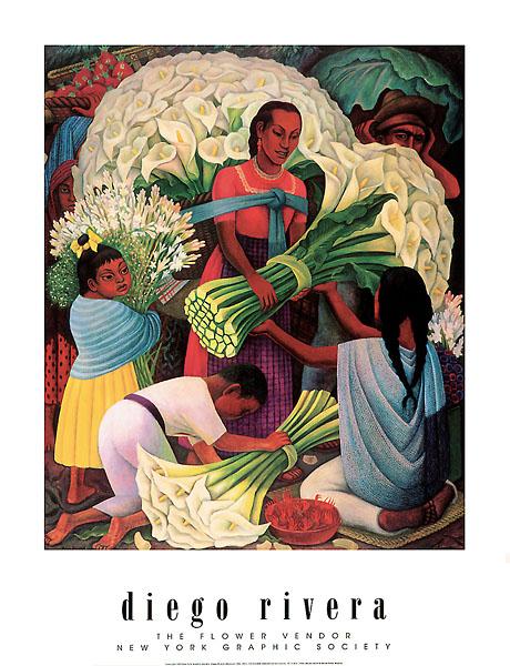 The Flower Vendor by Diego Rivera - 28 X 39 Inches (Art Print)