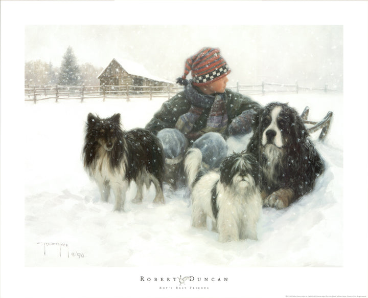 Boy's Best Friends by Robert Duncan - 19 X 26 Inches (Art Print)