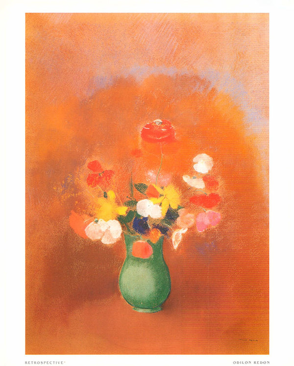 Vase of flowers by Odilon Redon - 10 X 12 Inches (Art Print)