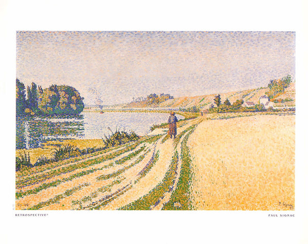 Herblay, The Bank, 1889 by Paul Signac - 10 X 12 Inches (Art Print)