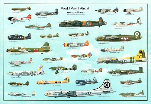 World War II Aircraft by Ricordi - 27 X 39 Inches (Art Print)