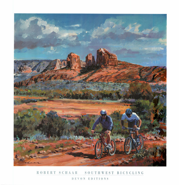 Soutwest Bicycling by Robert Schaar - 31 X 32 Inches (Art Print)