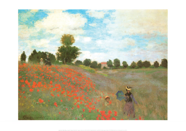 Poppies, 1873 by Claude Monet - 20 X 28 Inches (Art Print)