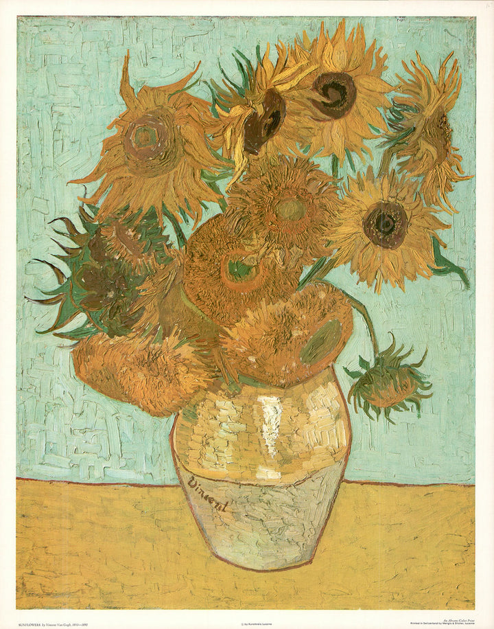 Sunflowers by Vincent Van Gogh - 19 X 24 Inches (Art Print)