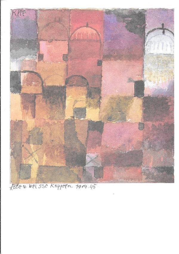 Red and White Cupolas by Paul Klee - 4 X 6 Inches (10 Postcards)