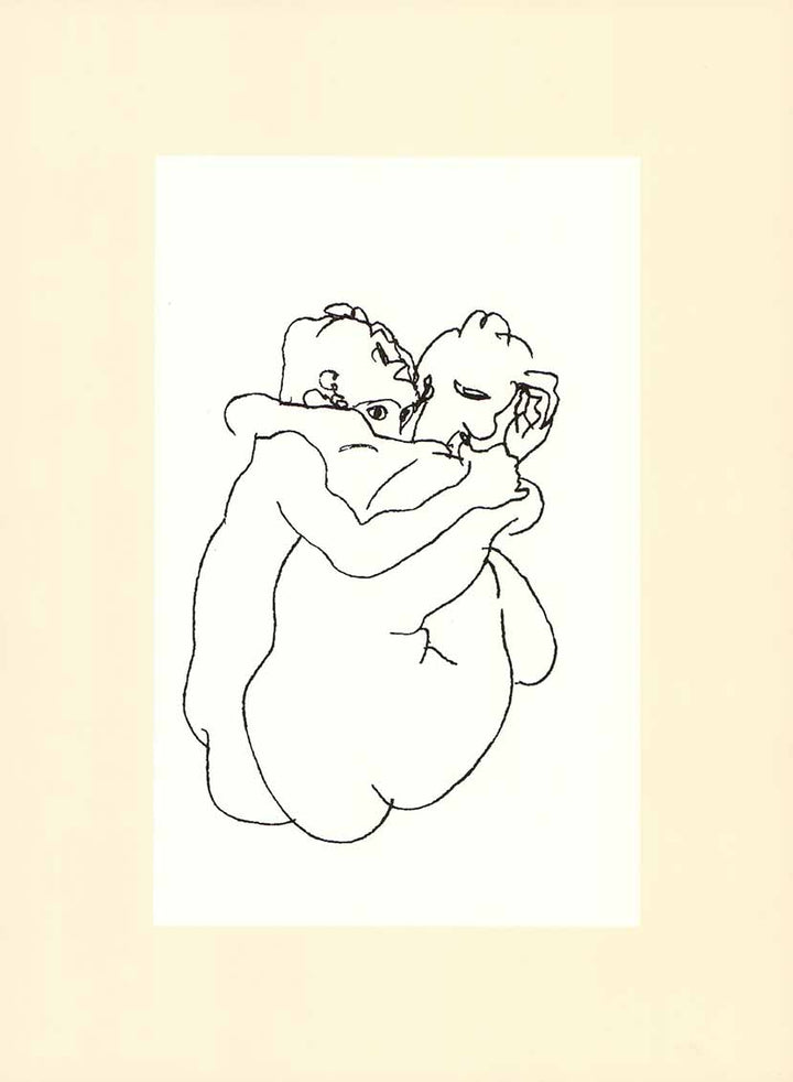 4 Drawings of Schiele by Egon Schiele - 12 X 16 Inches (Silkscreens / Sérigraphies)