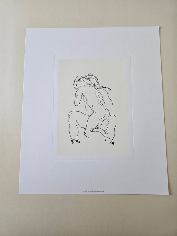 Two Girls by Egon Schiele - 20 X 24 Inches (Silkscreen / Sérigraphie)