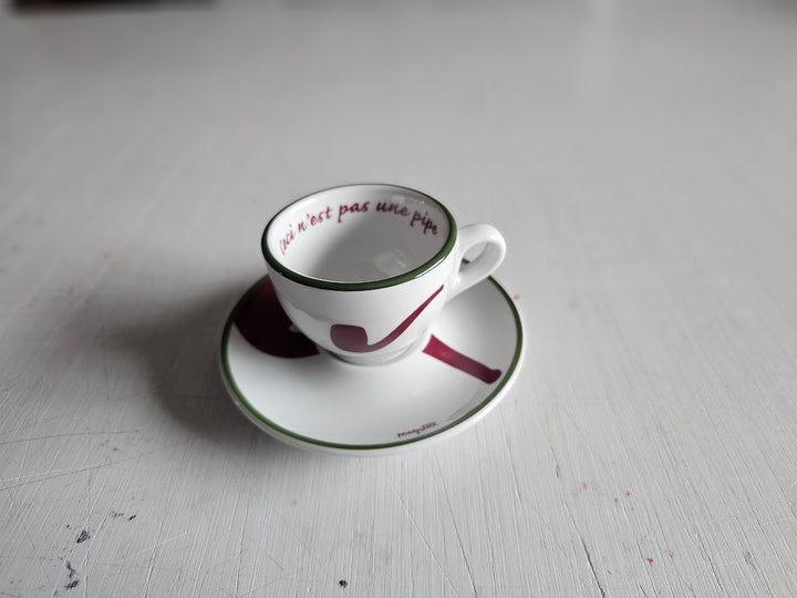 Ceci n'est pas une Pipe - Official 2004 René Magritte Espresso Cup + Saucer