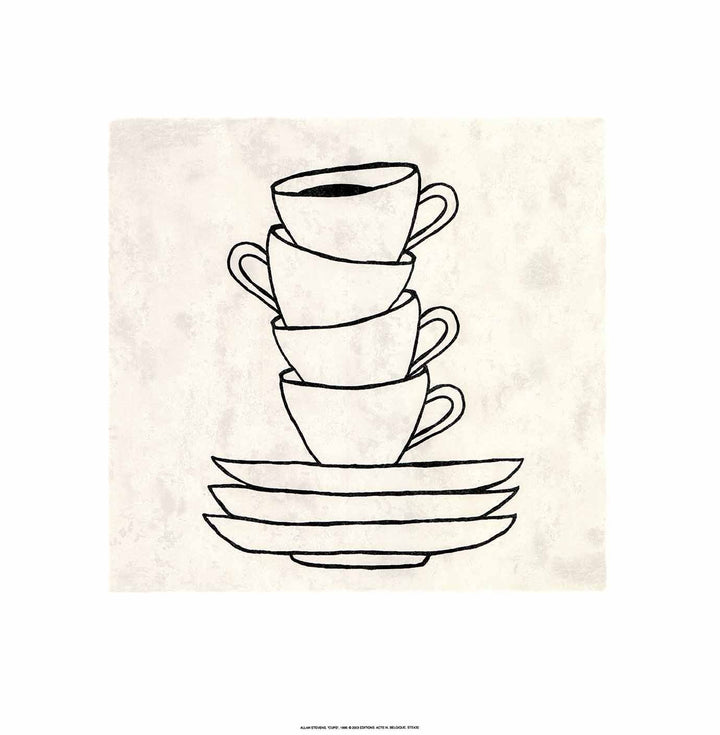 Cups, 1999 by Allan Stevens - 20 X 20 Inches (Silkscreen / Sérigraphie)