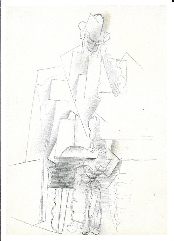 Seated man with Pipe, 1914 by Pablo Picasso - 4 X 6 Inches (10 Postcards)