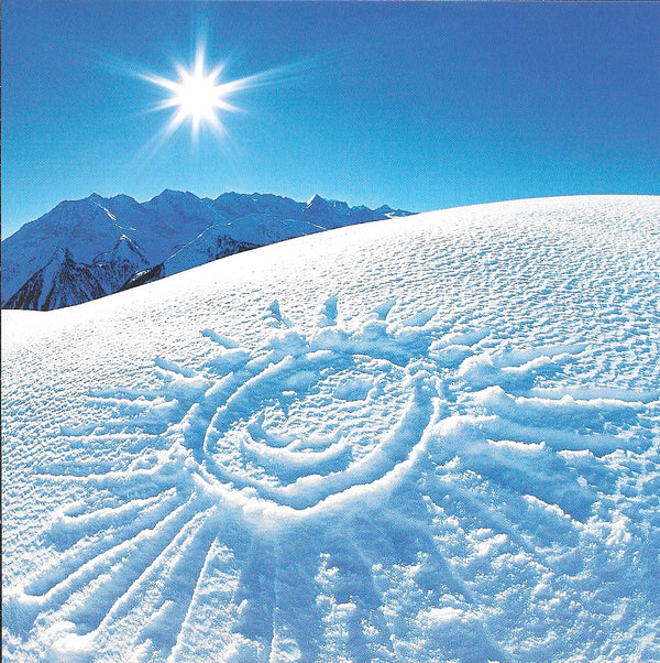 Smiling Sun Drawn in the Snow - 6 X 6 Inches (10 Postcards)