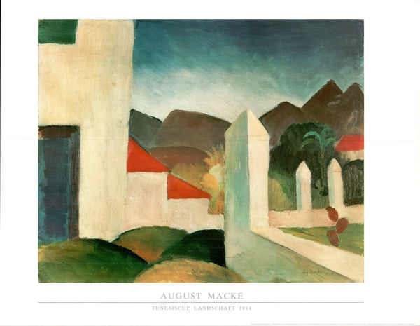 Tunisian Landscape, 1914 by August Macke - 24 X 32 Inches (Art Print)