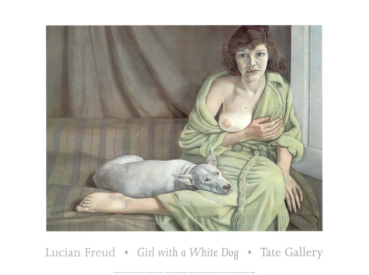 Girl with a White Dog by Lucian Freud - 24 X 32 Inches (Art Print)