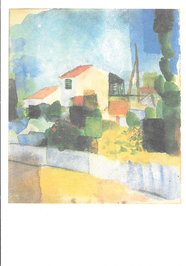 The Bright House by August Macke - 4 X 6 Inches (10 Postcards)