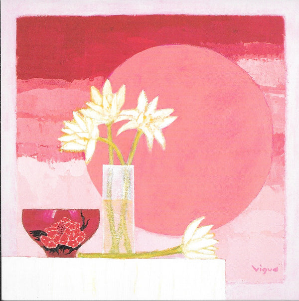 The Red Lacquer Bowl by André Vigud - 6 X 6 Inches (10 Postcards)