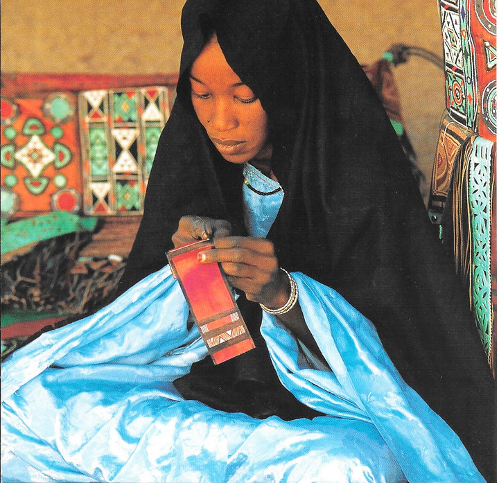 Touareg Woman Embroidering a Leather Object by Cécile Tréal & Jean-Michel-Ruiz - 6 X 6 Inches (10 Postcards)