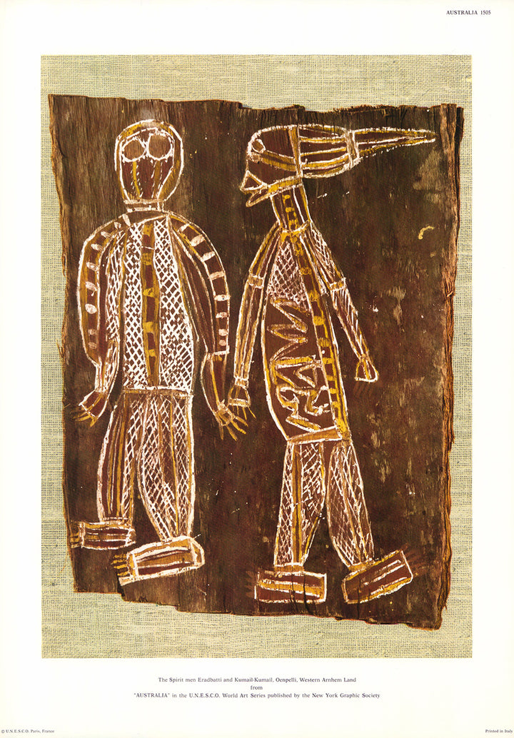 Australia - A Spirit Men Eradbatti and Kumail-Kumail - 13 X 19 Inches (Offset Lithograph)