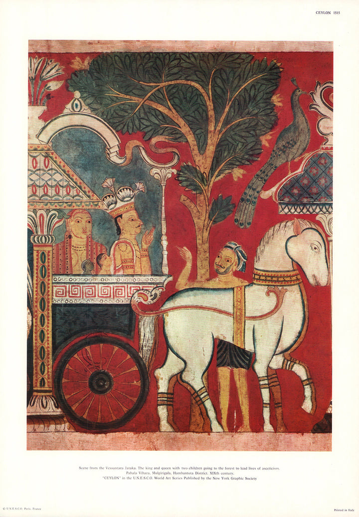 Ceylon - Scene from the Jataka - 13 X 19 Inches (Offset Lithograph)