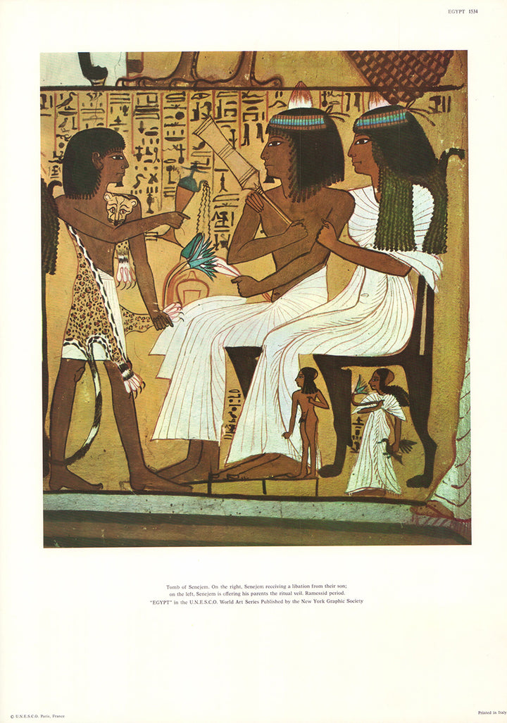 Egypt - Tomb of Senejem - 13 X 19 Inches (Offset Lithograph)