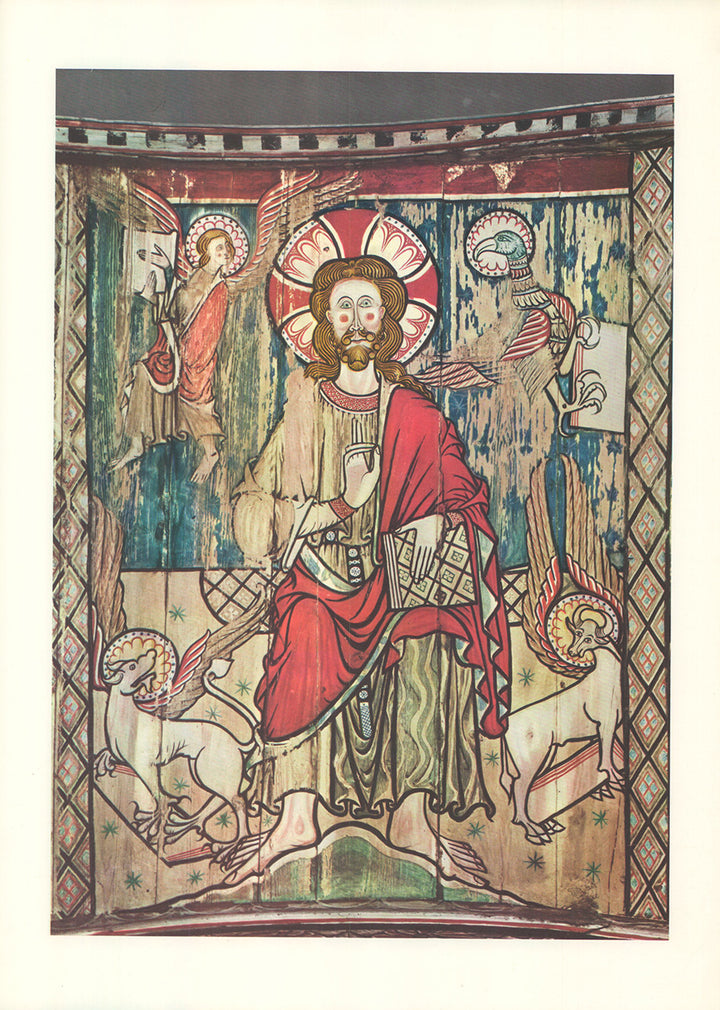 Norway - Christ Enthroned Surrounded by the Symbols of the Evangelists - 13 X 19 Inches (Offset Lithograph)