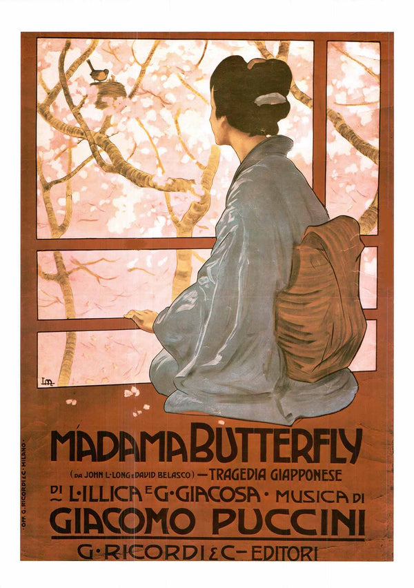 Madama Butterfly, Giacomo Puccini by Leopoldo Metlicovitz - 20 X 28 Inches (Vintage Art Print)