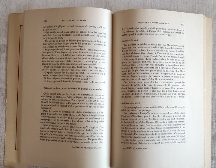 Le Canada français, deuxième série du Parler français, vol. XXX, n°8 (Vintage Softcover Book 1943)