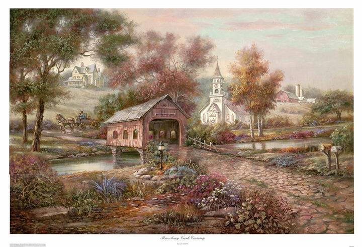 Razzberry Creek Crossing by Carl Valente - 27 X 38 Inches (Art Print)