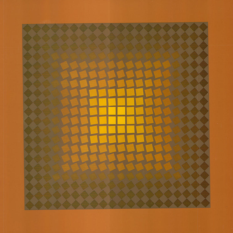 CTA - 105 Gold 1971 by Victor Vasarely - 11 X 11 Inches (Offset Lithog ...