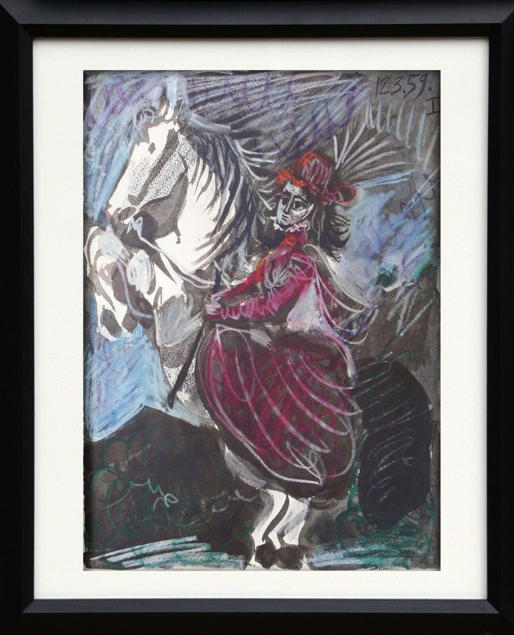 Femme au Cheval, 1959 by Pablo Picasso - 10 X 15 Inches (Original Lithograph Dated)