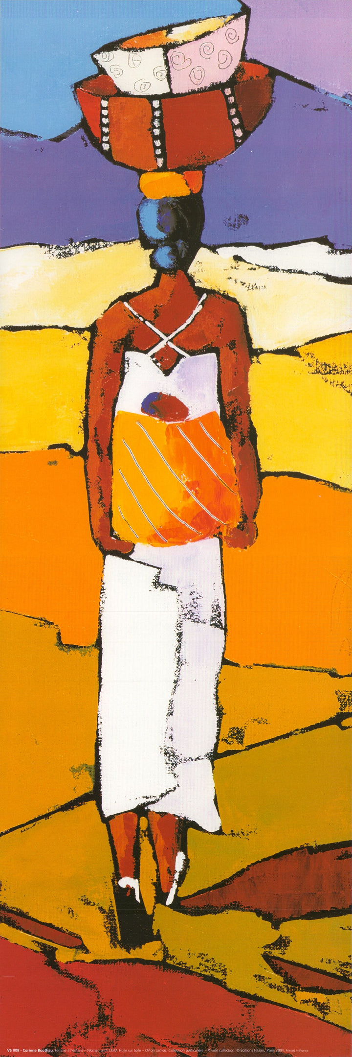 Woman with Child by Corinne Bouthau - 8 X 24 Inches (Art Print)