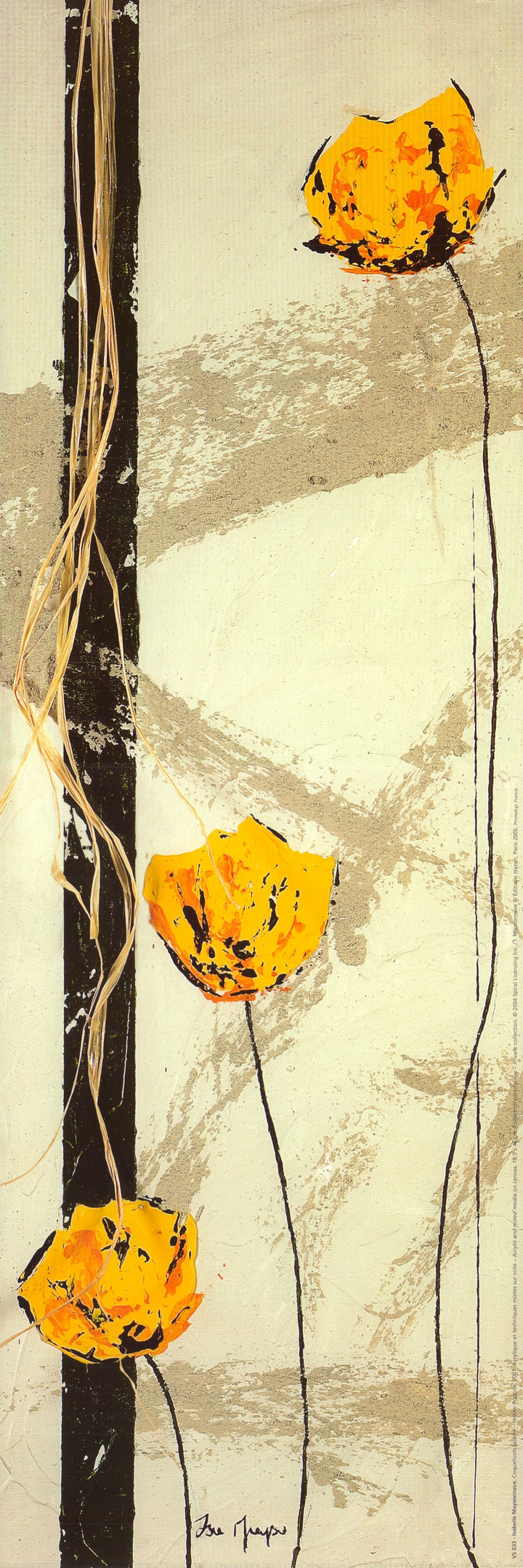 Yellow Poppies, 2001 by Isabelle Maysonnave - 8 X 24 Inches (Art Print)