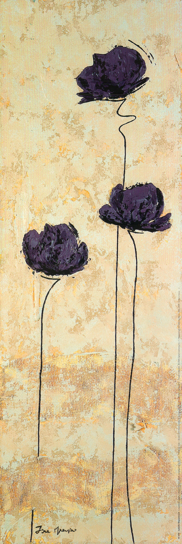 Purple Poppies, 2004 by Isabelle Maysonnave - 8 X 24 Inches (Art Print)