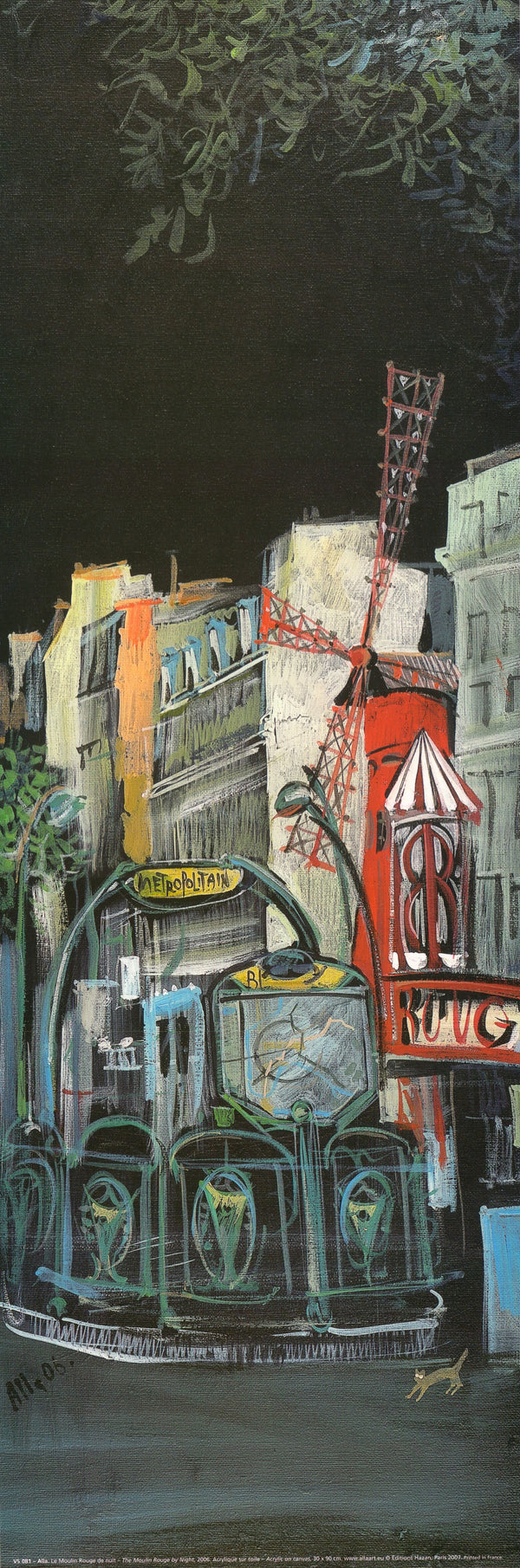 The Moulin Rouge by Night, 2006 by Alla - 8 X 24 Inches (Art Print)
