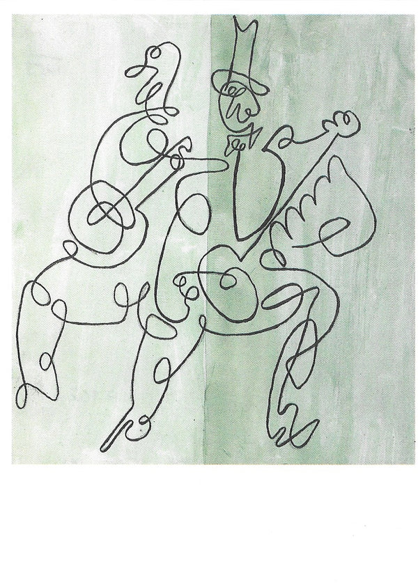 Violin and Banjo Players, 1919 by Pablo Picasso - 4 X 6 Inches (10 Postcards)
