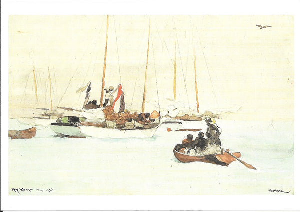 Voiliers à Anchor, Key West, 1903 by Winslow Homer - 4 X 6 Inches (10 Postcards)